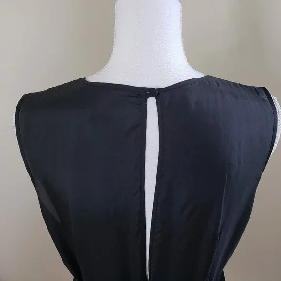 Tree Sash Tie Sleeveless Silk Blouse Black Size XS - Picture 6 of 9